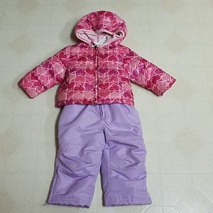 Pink and Purple Kids Jacket and Snow Pants Set